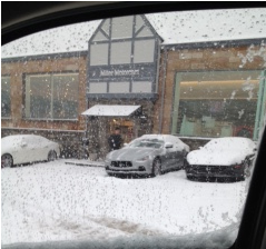 Miller Motorcars on a snowy day. Credit: JC