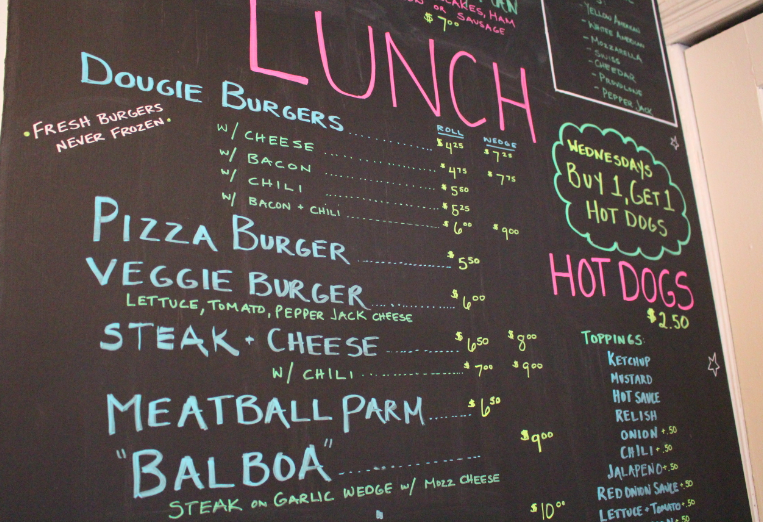 Dougie Burgers:menu