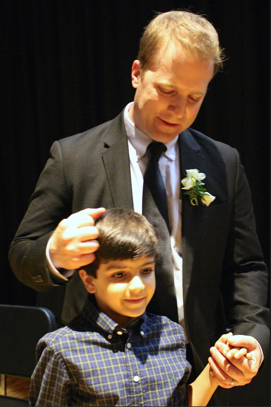 Rich Crawford with his son at the Distinguished Teacher Award Ceremony 2015