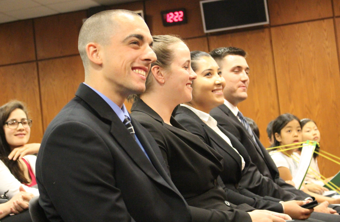 four newly sworn in Greenwich Police officers