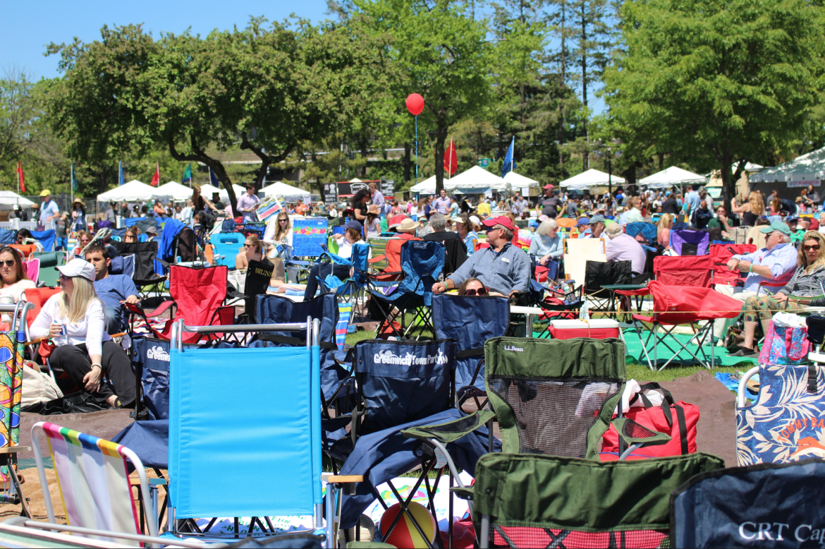  Picture perfect weather for the Greenwich Town Party. Credit: Leslie Yager