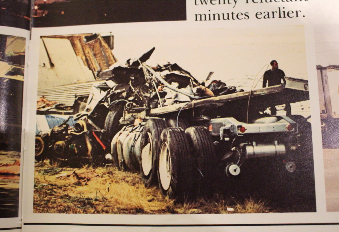 Pulling wreckage from the scene. GHS Compass 1984