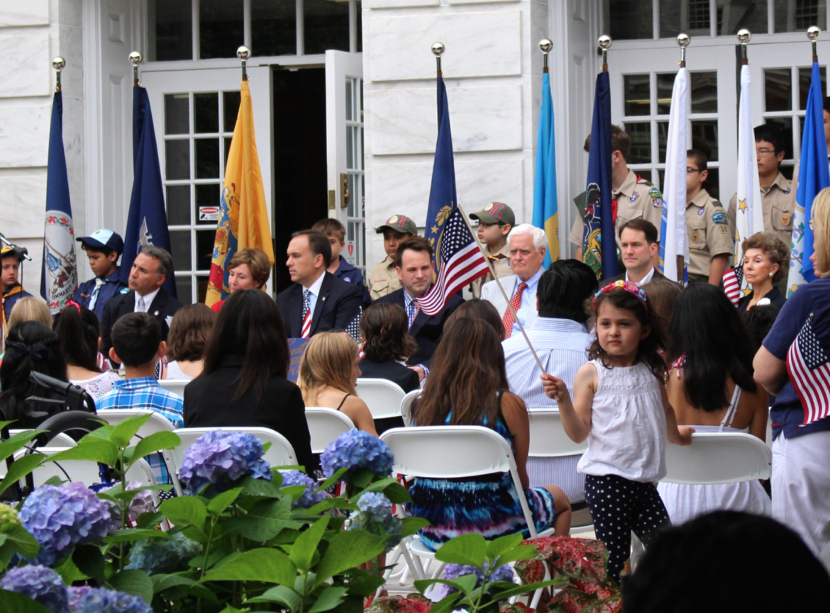     Fourth of July Ceremony at Greenwich Town Hall, July 4, 2015. Credit: Leslie Yager