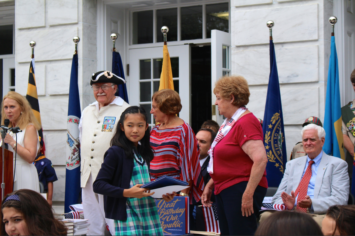 Fourth of July Ceremony at Greenwich Town Hall, July 4, 2015. Credit: Leslie Yager