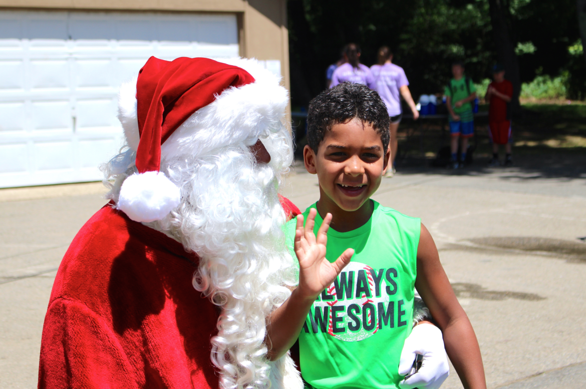 Santa visited Camp Simmons on Friday. 