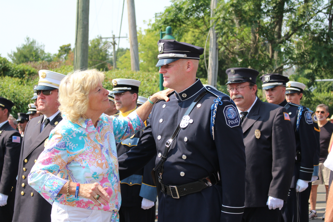 Kerrin Coyle at the dedication of the Dave Theis bridge, Sunday, Aug. 30, 2015.