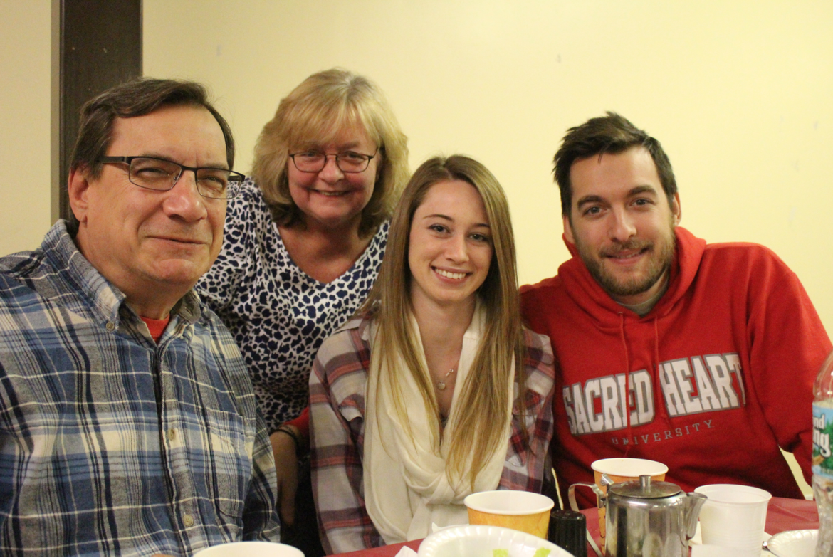 Steve and Judy Piro with their son Tim and Lindsay at Spaghetti Creole dinner at St. Paul's Luthern Church, Oct. 24, 2015 Credit: Leslie Yager