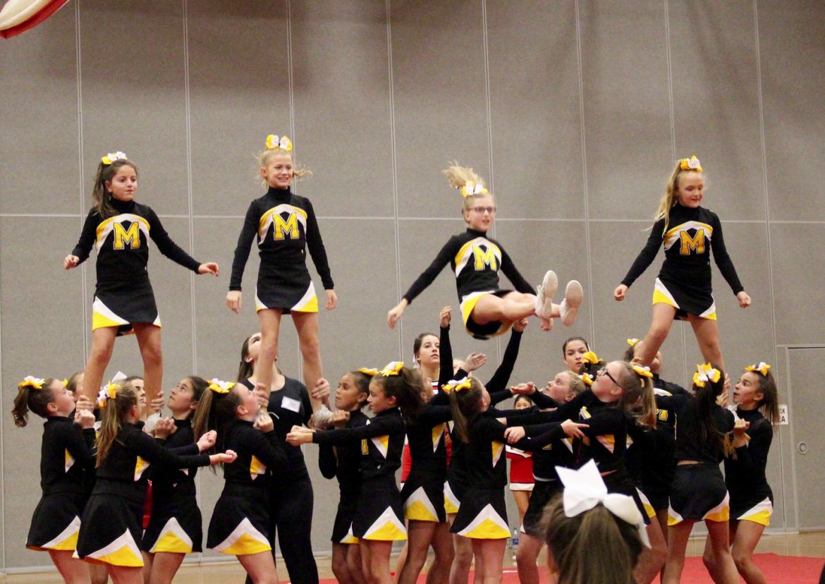 The 17th annual Greenwich Youth Cheerleading League exhibition, Nov. 8, 2015. credit: Leslie Yager