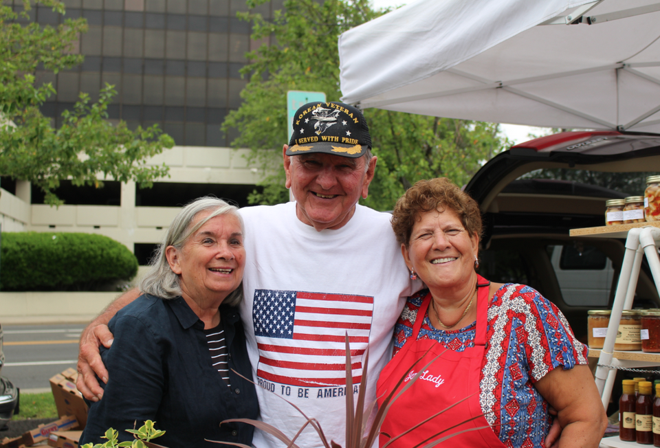 Nancy Moorefield, John Plasko and Judy Waldeyer prove that the farmers are family! Credit: Leslie Yager