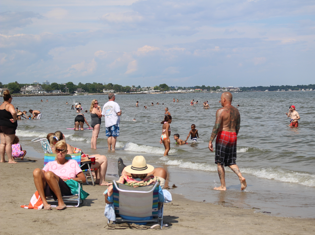 Crowded weekend at Tod's Point, August, 2015. credit: Leslie Yager