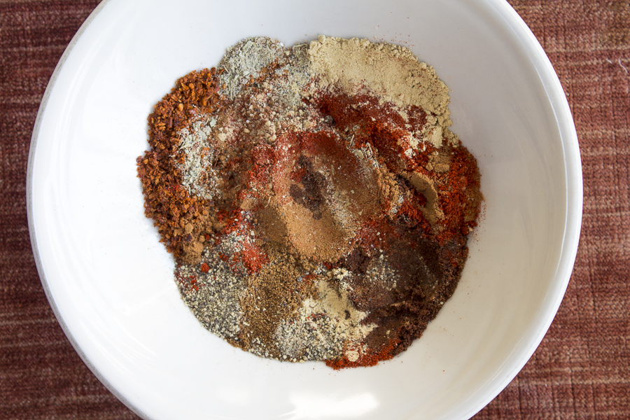 Blending the Baharat Seasoning, see recipe for tips on where to find. Credit: Karen Sheer