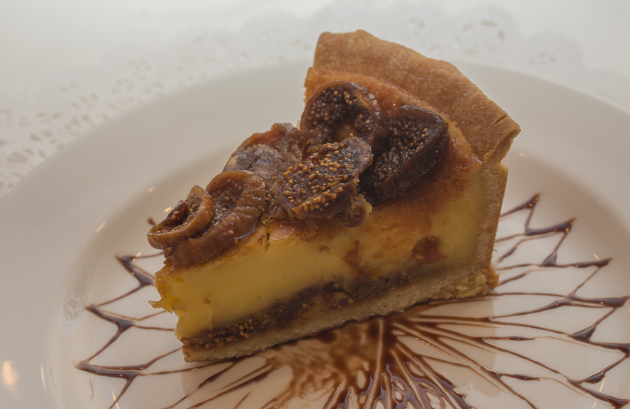 A fig and custard tart, beautifully presented. Credit: Karen Sheer
