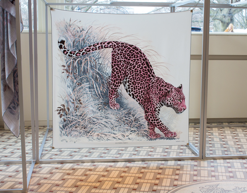 A Robert Dallet scarf "Panthera Pardus" is available at Hermès stores in silk, and cashmere. Credit: Karen Sheer