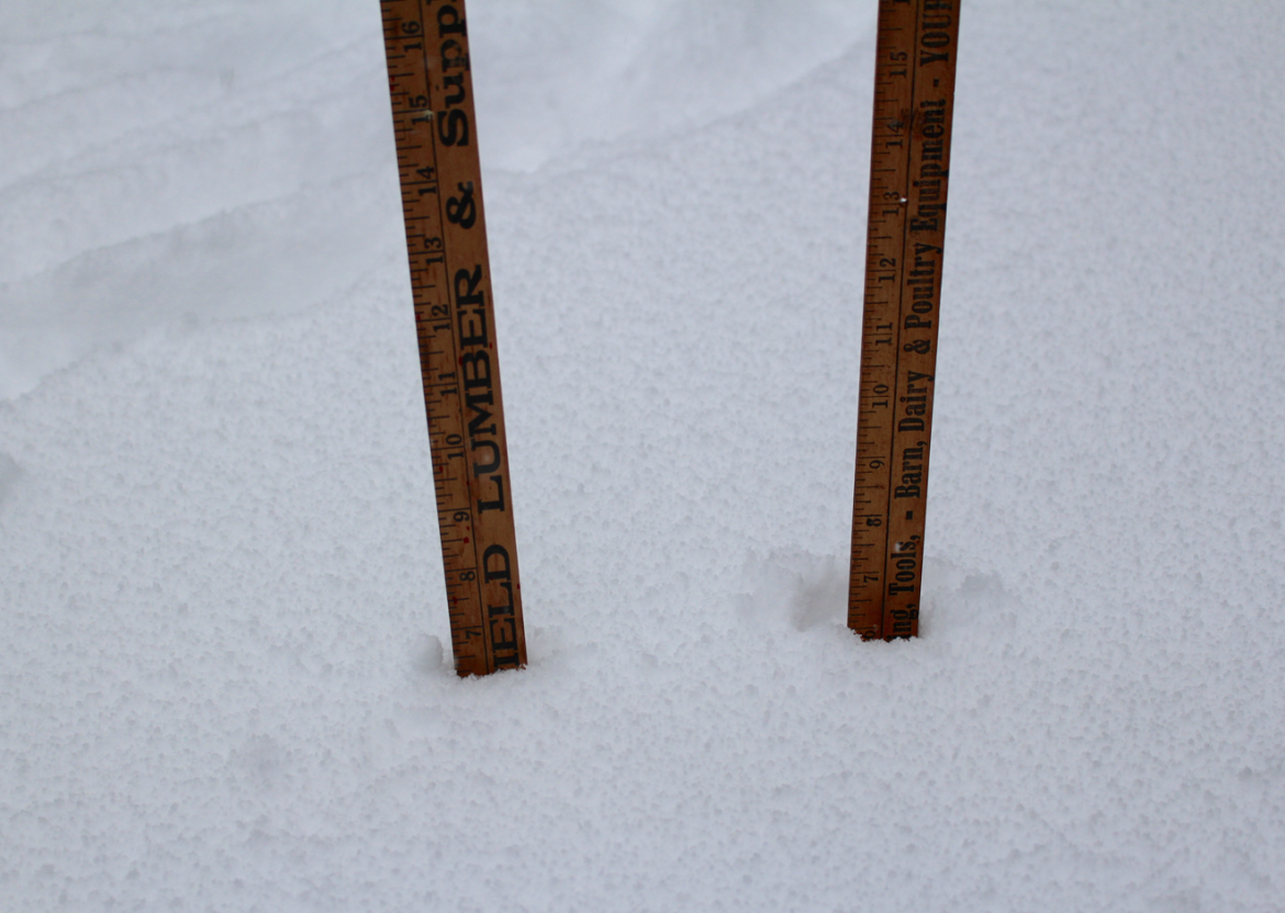 7 inches at noon