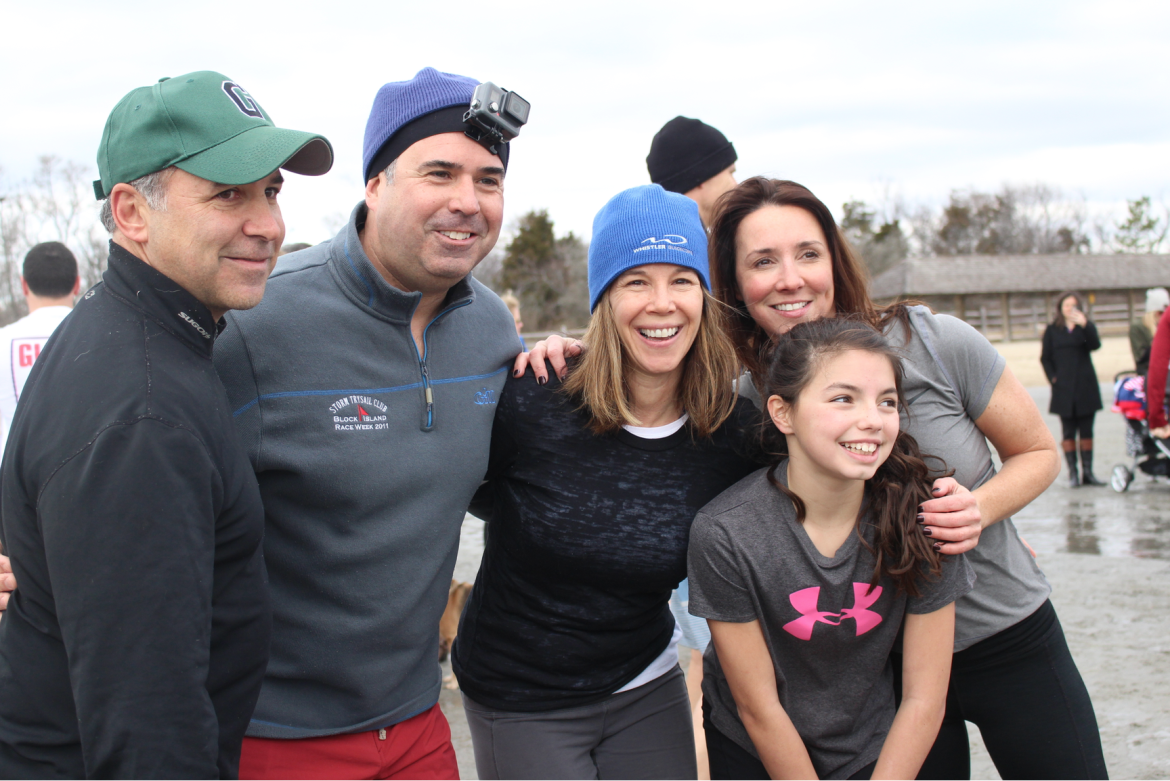 Plunging into Long Island Sound to raise awareness and funds for Kids in Crisis, Jan. 1, 2016 Credit: Leslie Yager