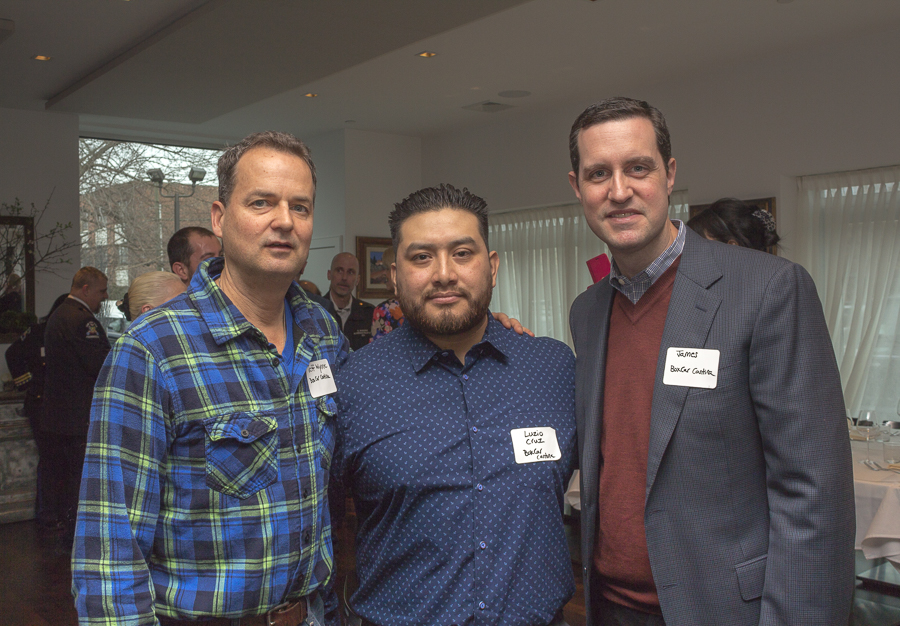 Jeff Wayne, Chef Lucio Cruz and James Farrell of Boxcar Cantina. Credit: Karen Sheer