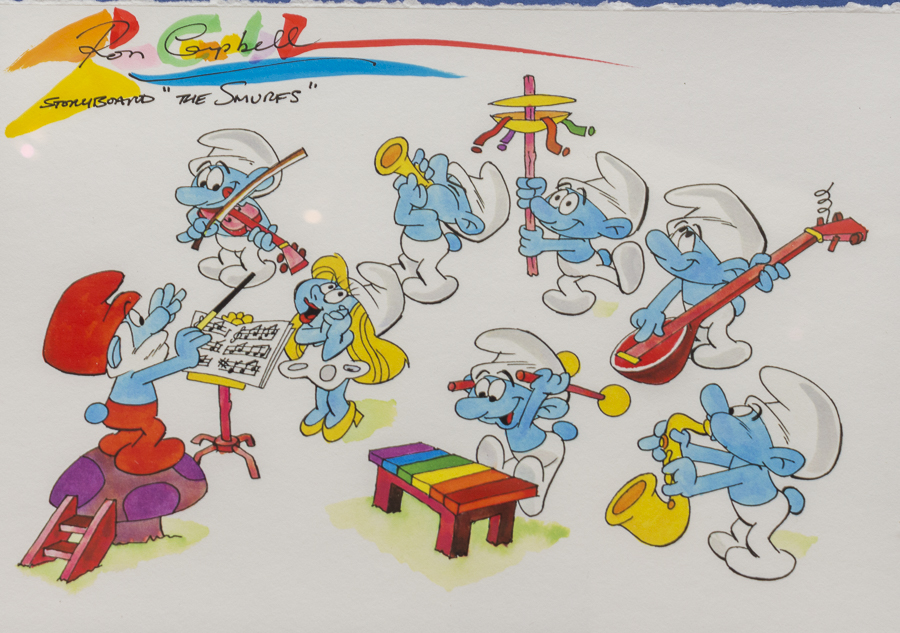 The Smurfs by Ron Campbell. Credit Karen Sheer