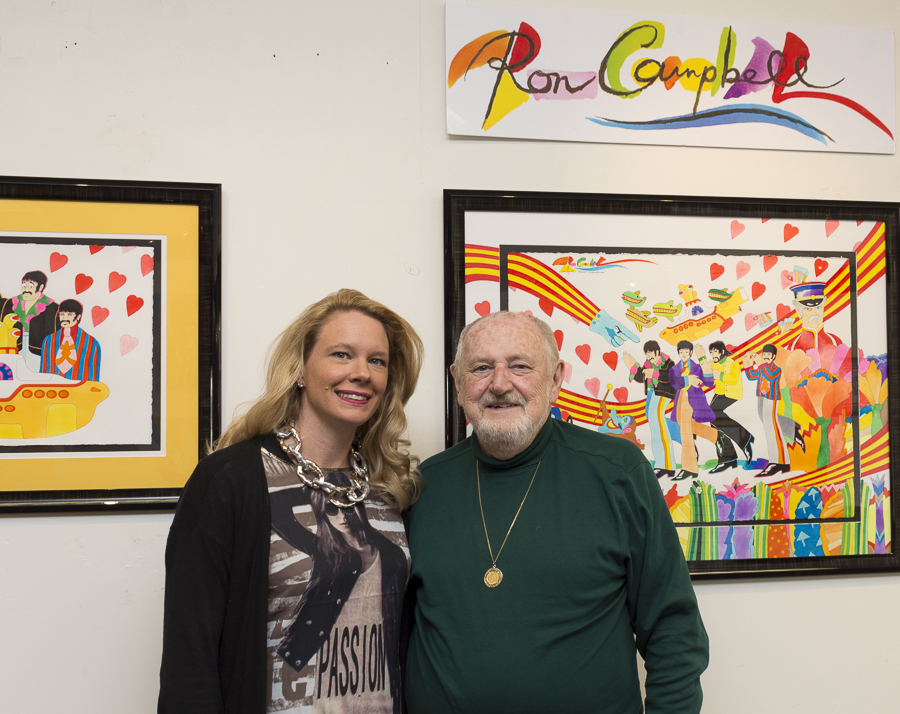 Tiffany Benincasa, owner of the C. Parker Gallery with Artist, Ron Campbell. Credit: Karen Sheer