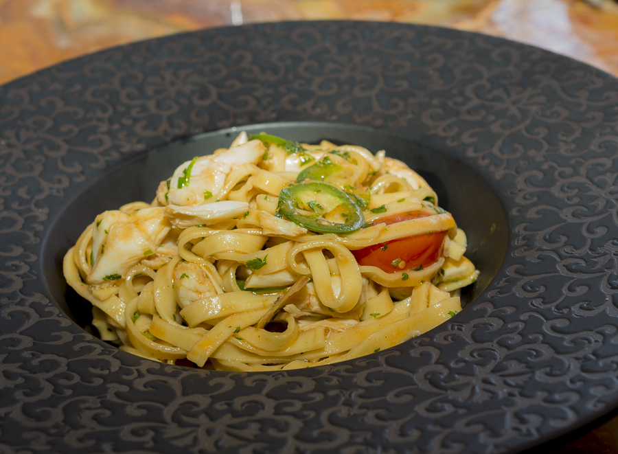 Tagliatelle is prepared with a light touch and sweet dungeoness crab. Credit: Karen Sheer