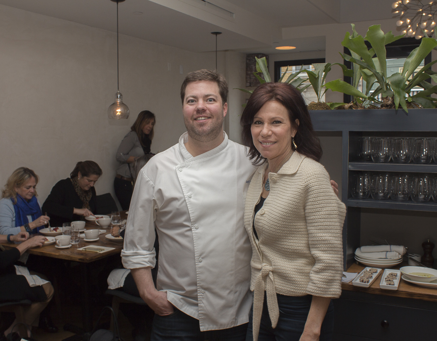 Chef Geoff Lazlo with Karen Sheer, from the Greenwich Free Press.