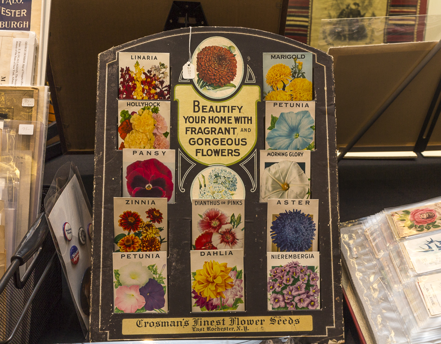 A wonderful seed packet display from Jeffrey H.Marks. Credit: Karen Sheer