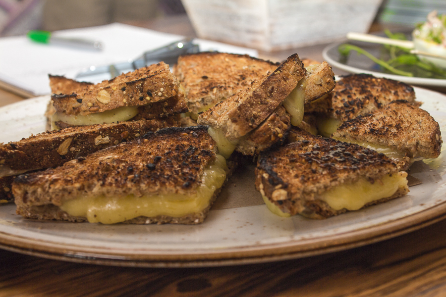 Grilled Havarti Cheese on whole grain, nubby bread. Local cheese from Sprout Creek Farm. Credit: Karen Sheer