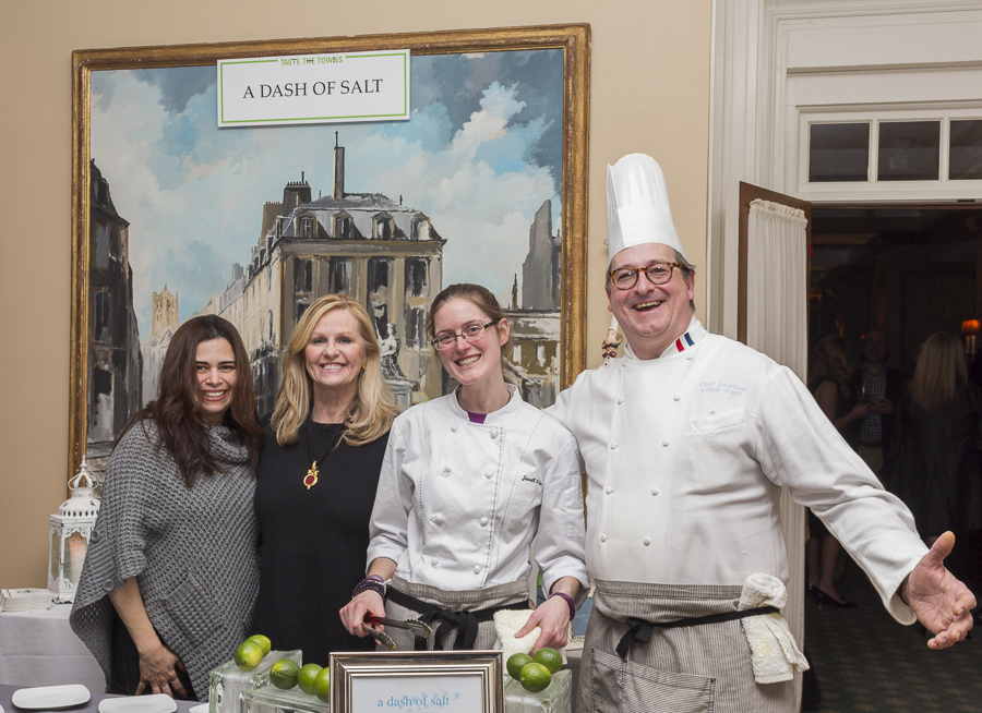 Carly Gooly, Patty Kelly, Jewel Ailes and Chef Jonathan Mathias of a dish of salt catering. Credit: Karen Sheer