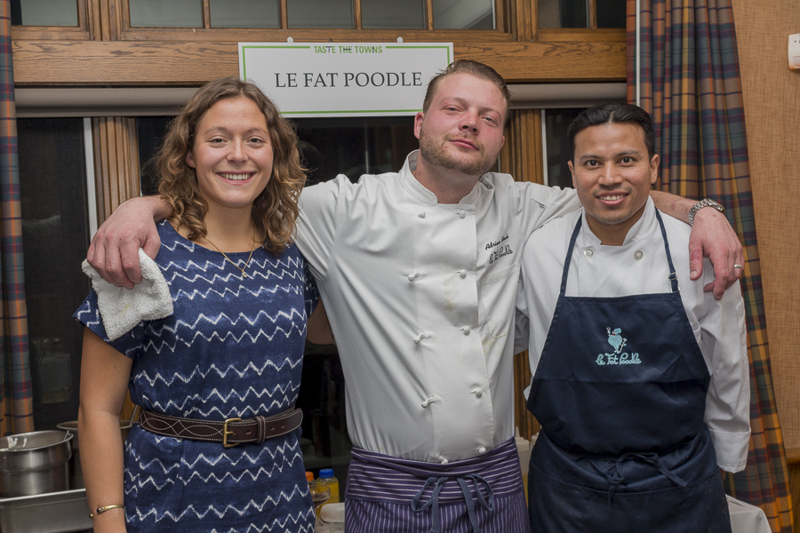 Zoe Blech with Chef Adrienne Blech and Jose Molina from Le Fat Poodle Restaurant. Credit: Karen Sheer