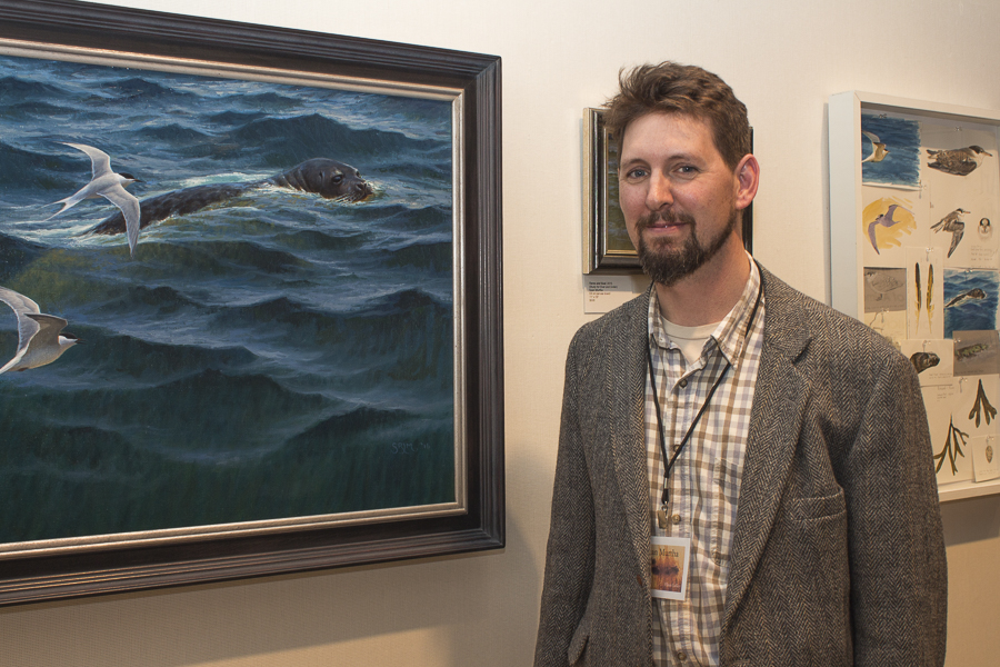 Artist Sean Murtha with his naturalistic painting style. Many of his works are sketched locally in Greenwich. Credit: Karen Sheer