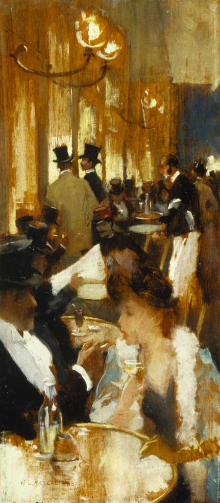 Au Cafe, 1888, by Willard Metcalf. Credit: Bruce Museum