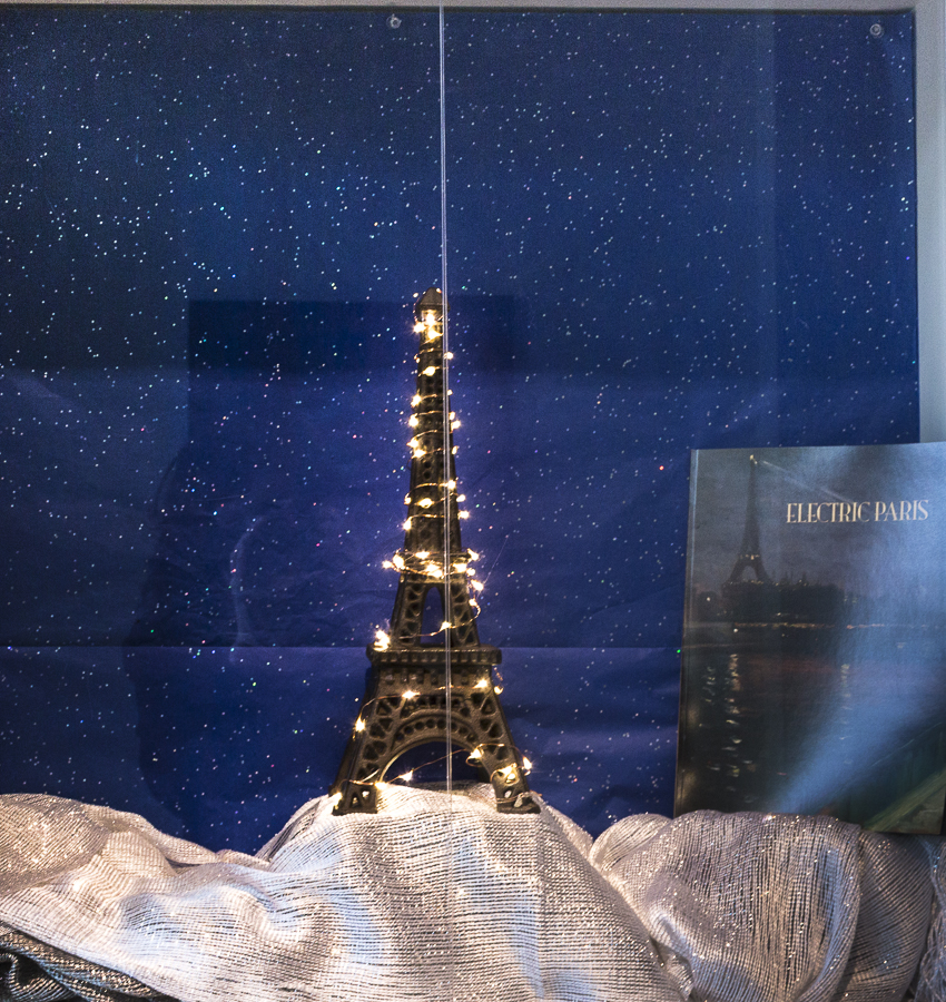 A display at the entrance to the Bruce Museum - The eiffel tower; the quintessential symbol of Paris. Credit: Karen Sheer