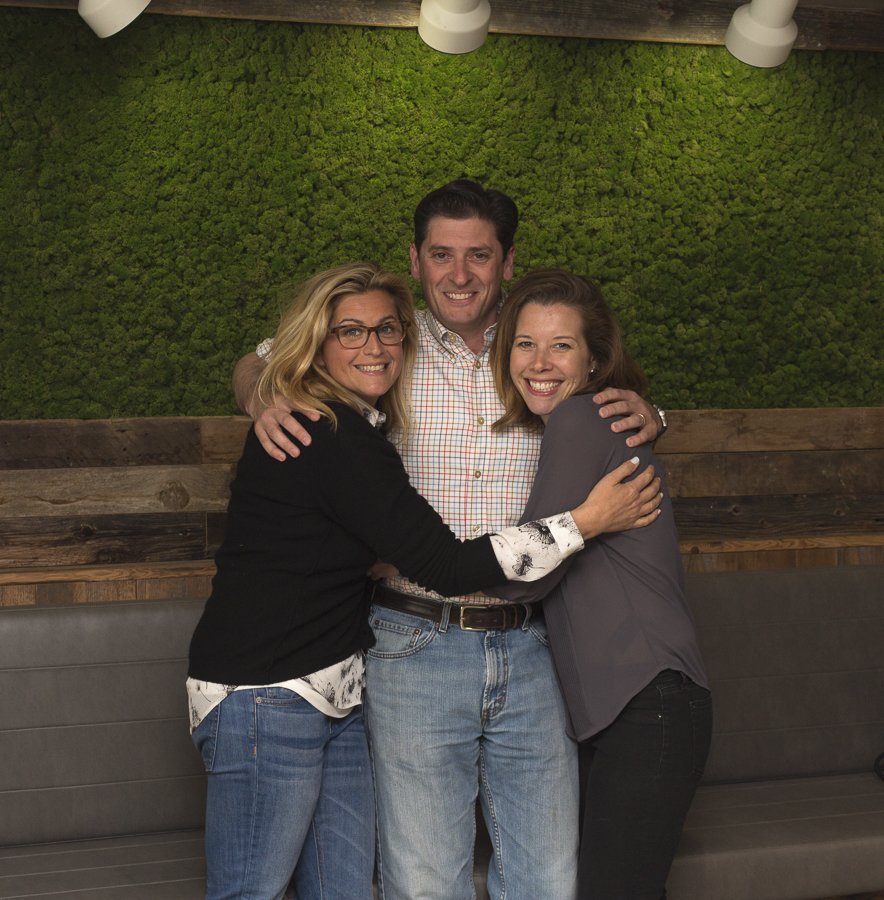 Julie and Dana love their project manager, Chris Barges! Credit: Karen Sheer