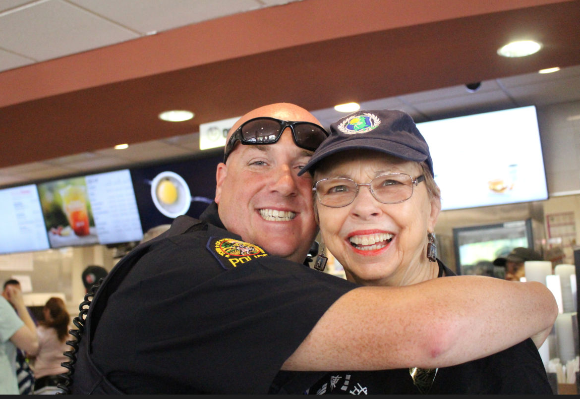 Greenwich Police Officer Tom Heustis and Sue McClenachan