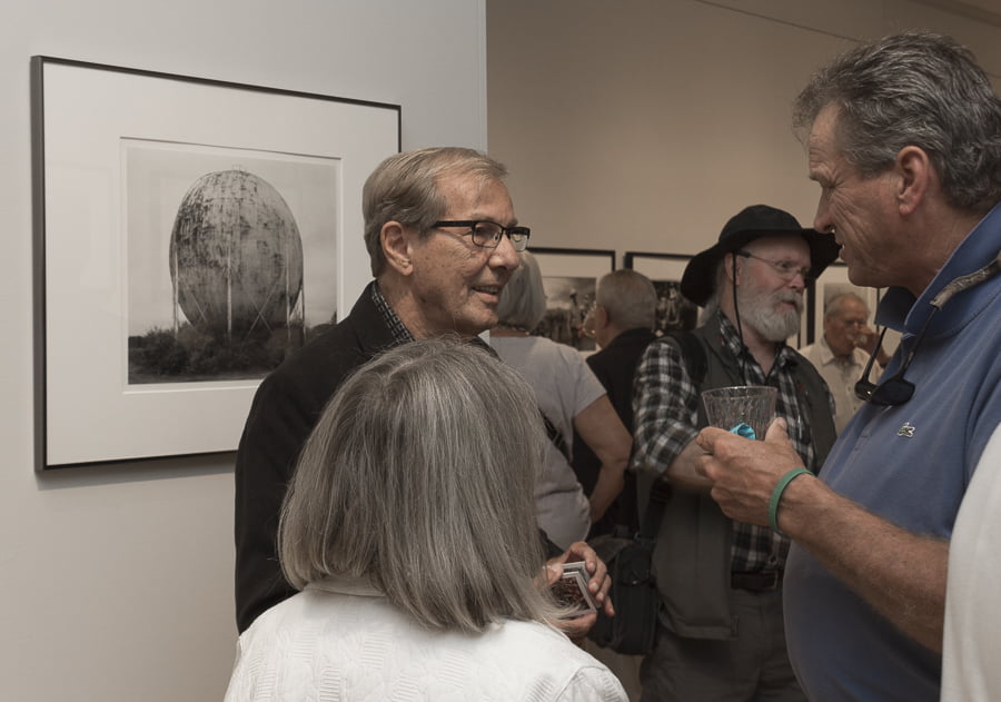 George Tice enjoyed answering questions about his work at the opening. Credit: Karen Sheer