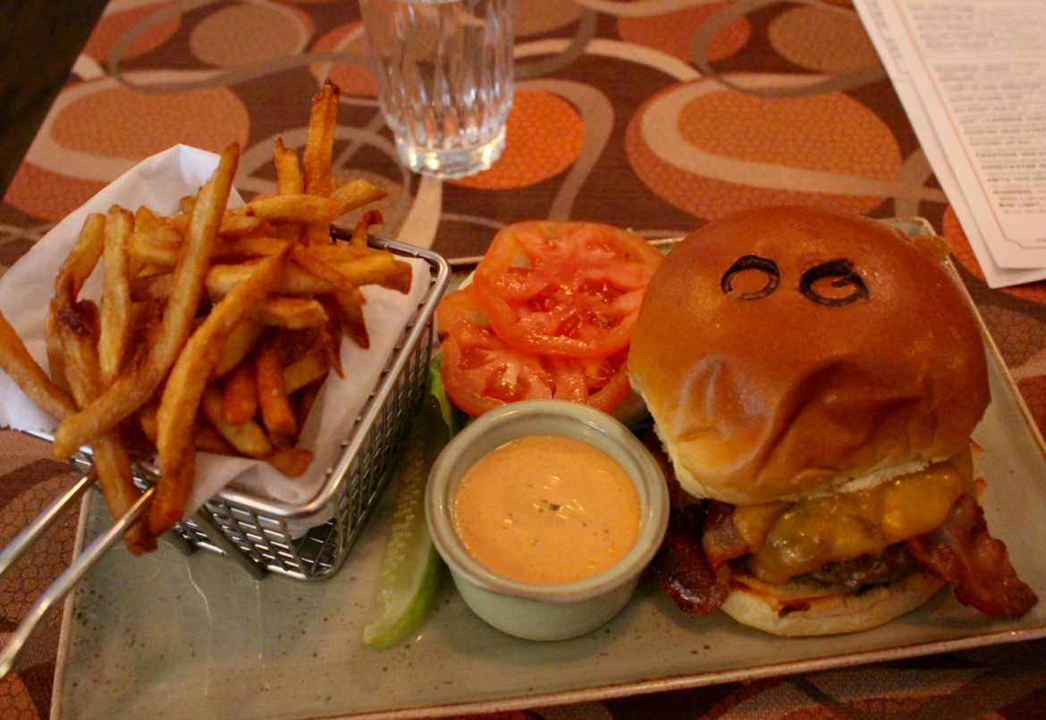 burger and fries at Old Greenwich Social Club
