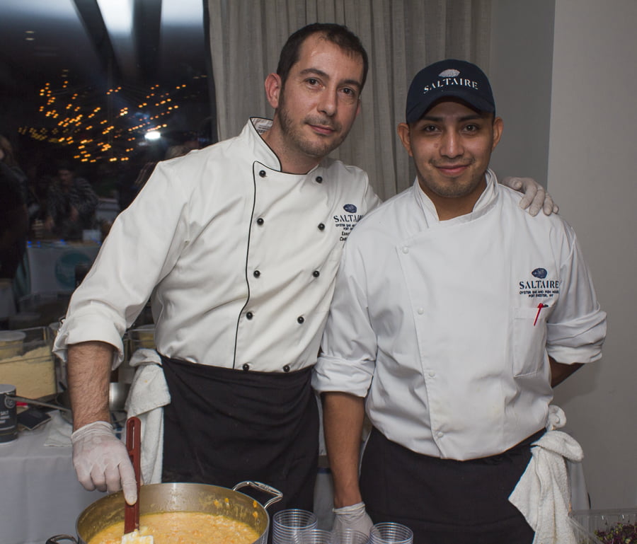 Cedric Lamouille (executive chef) and Victor Martinez, from Saltaire. Credit: Karen Sheer