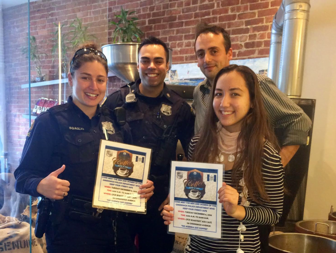 Next Coffee with a Cop Event Set for Dec 6 at CFCF Roastery & Café on Greenwich Ave