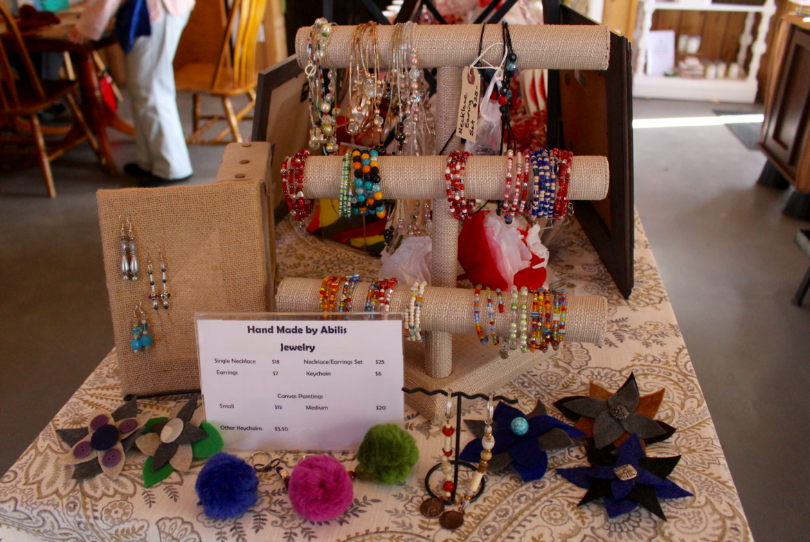 Jewelry in adult and kids' sizes made by the folks in the Abilis Lifeskills program. Photo: Leslie Yager