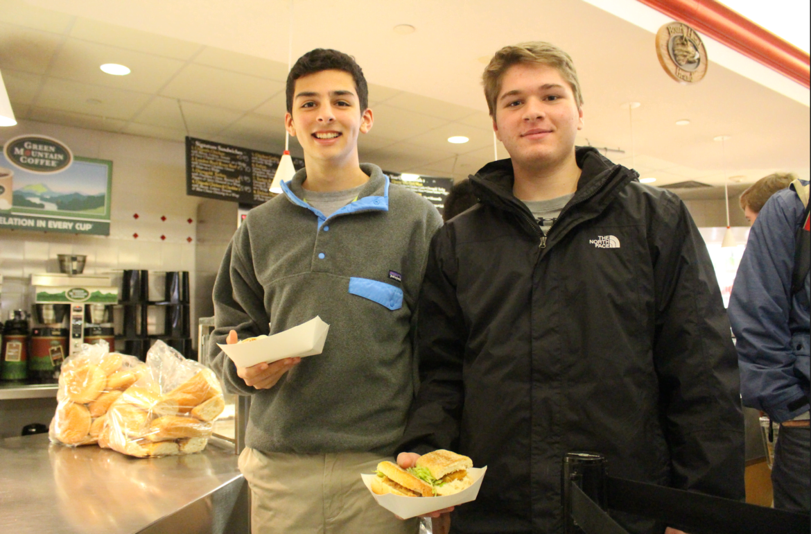 Brian Fagella and Robby Lanni, both juniors, paid a visit to Cardinal Café on Feb 10, 2017 Photo: Leslie Yager