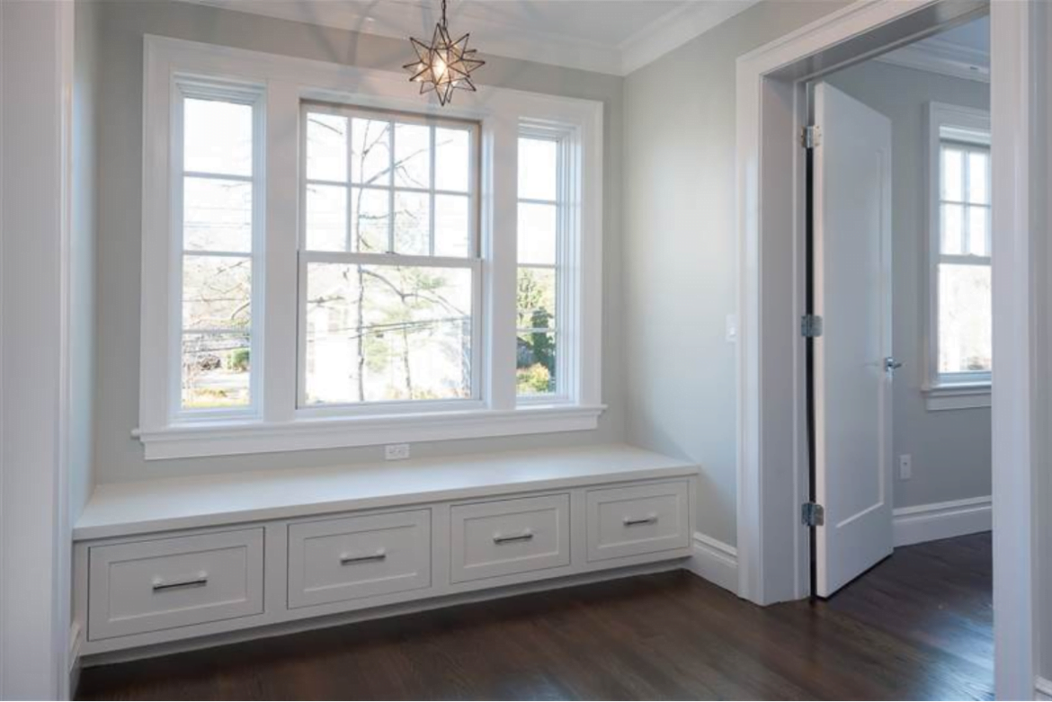 2nd Floor Grand Foyer: Window Seat with functional four (4) Storage Drawers 