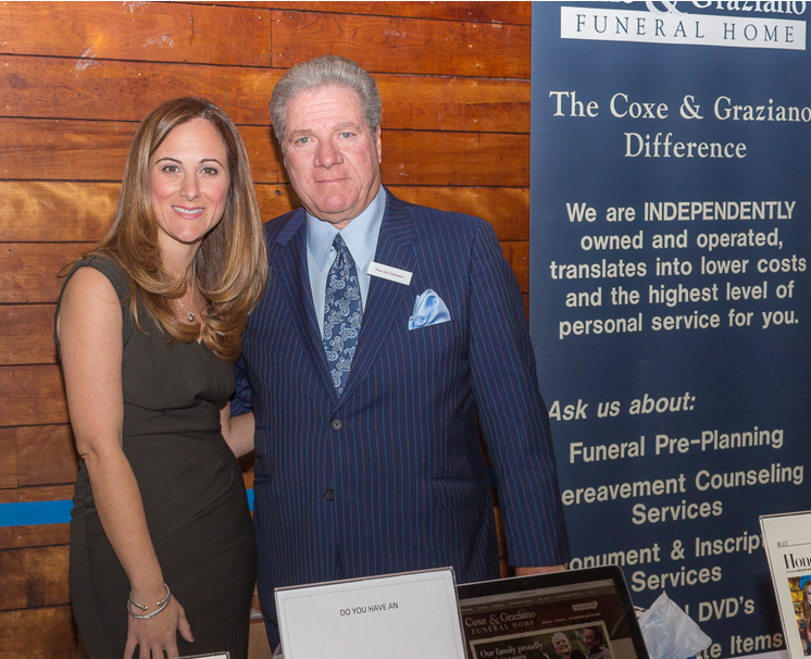 Jen Graziano with her father, Vincent Graziano of Coxe & Graziano Funeral Home. Credit: Karen Sheer
