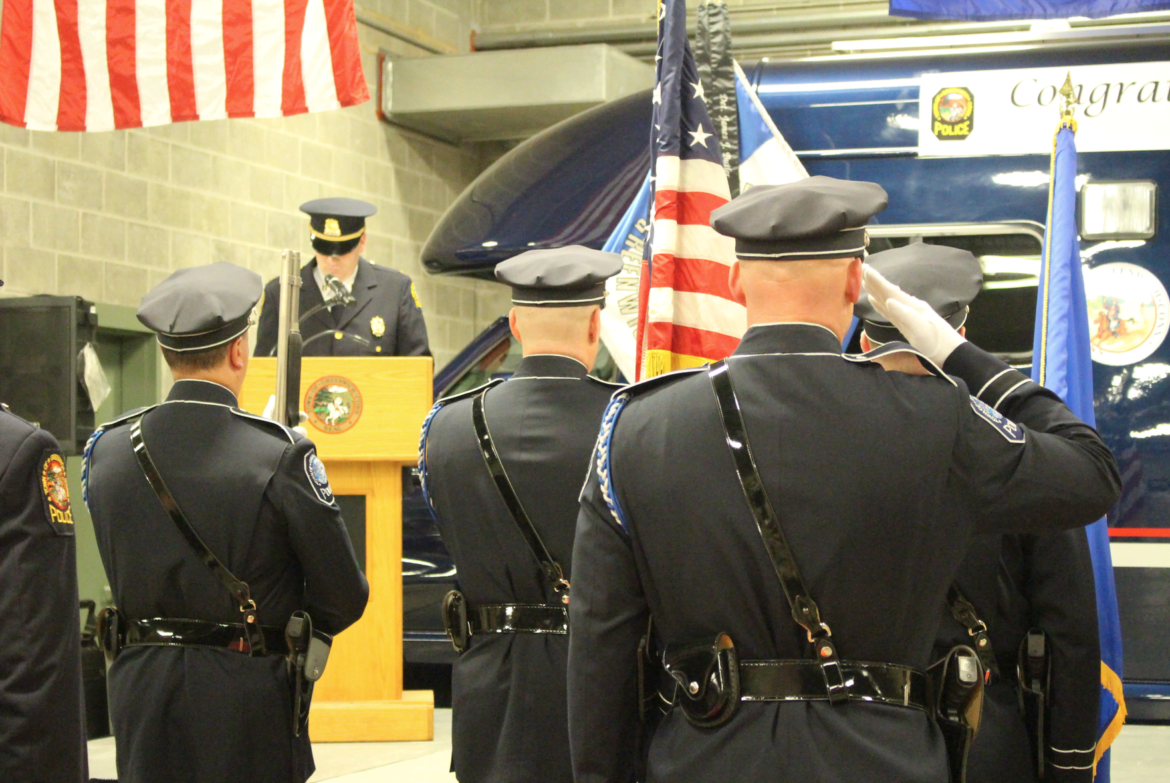 promotion ceremony at Greenwich Police Dept, April 20, 2017