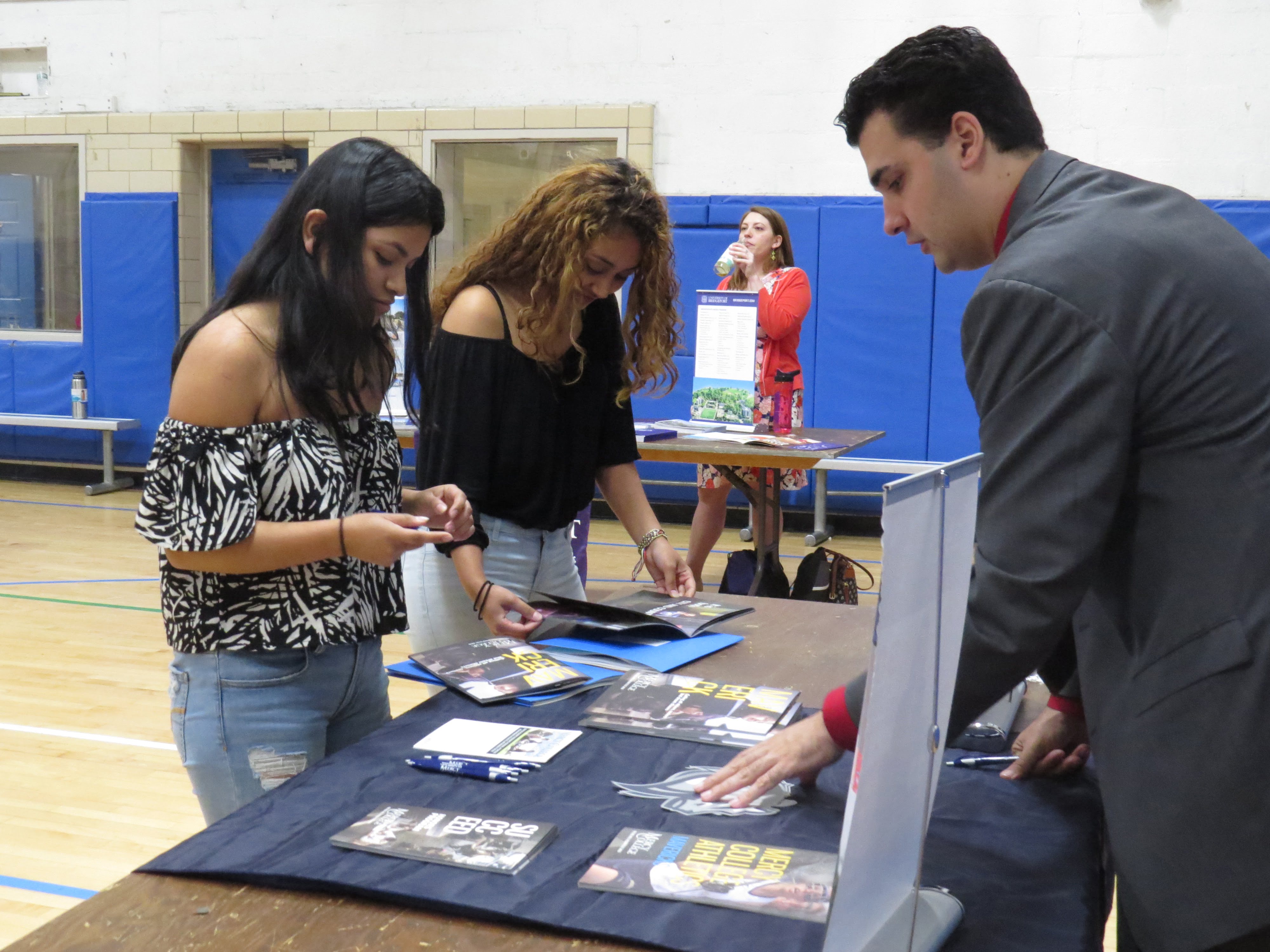 Students learn about Mercy College. May 23, 2017. Photo: Devon Bedoya