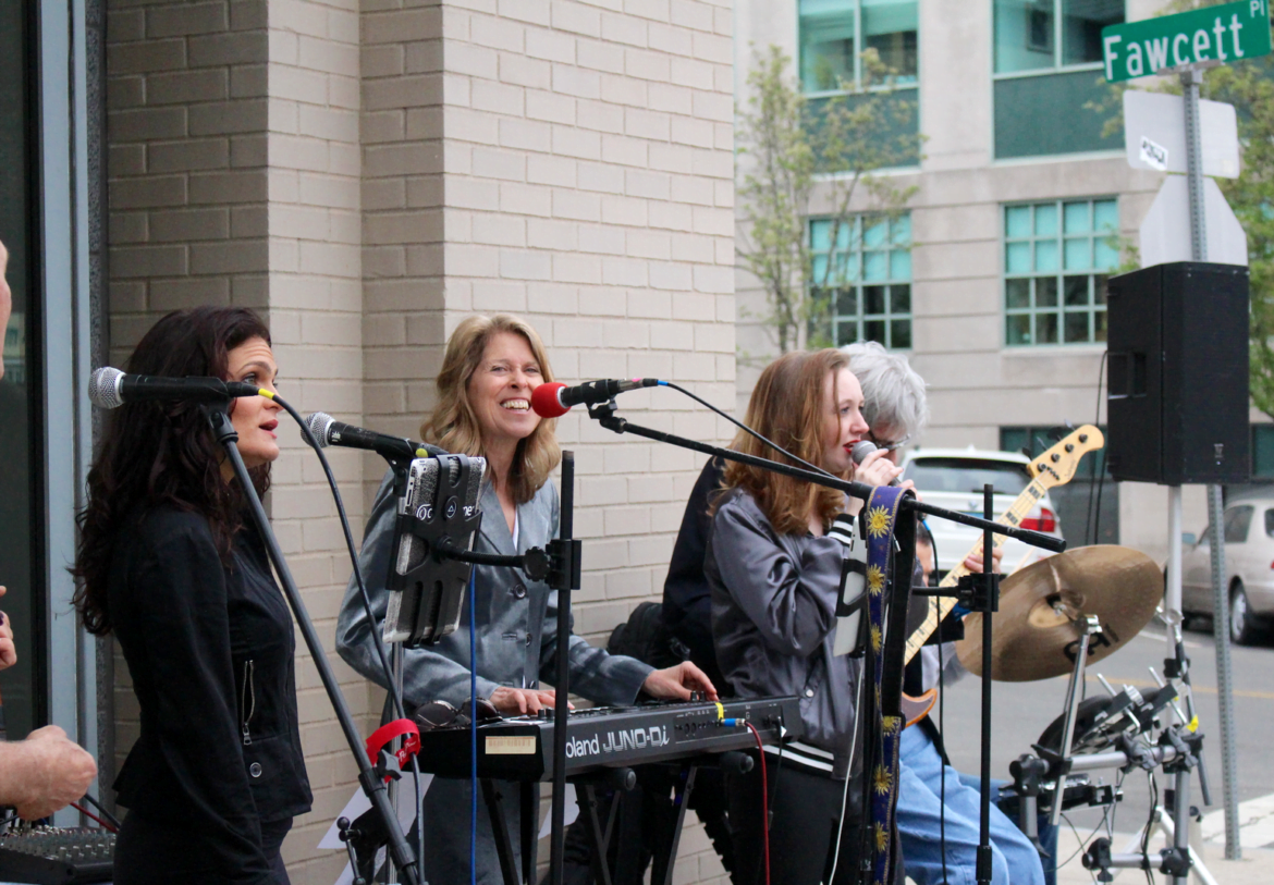 The Exit 5 Band played outside Richards on May 4, 2017 Photo: Leslie Yager
