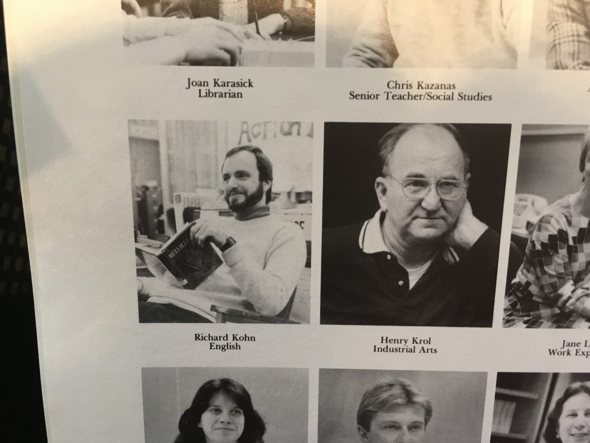 Mr. Krol, mechanics teacher, circa 1985