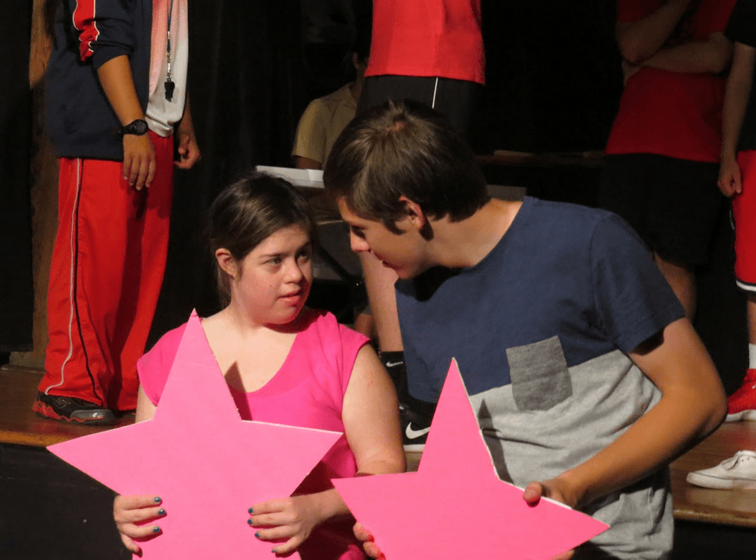 Danielle Anunziata and Michael Busani at the dress rehearsal of High School Musical at the Arch Street Teen Center, Aug 1, 2016 Credit: Elizabeth Budinoff