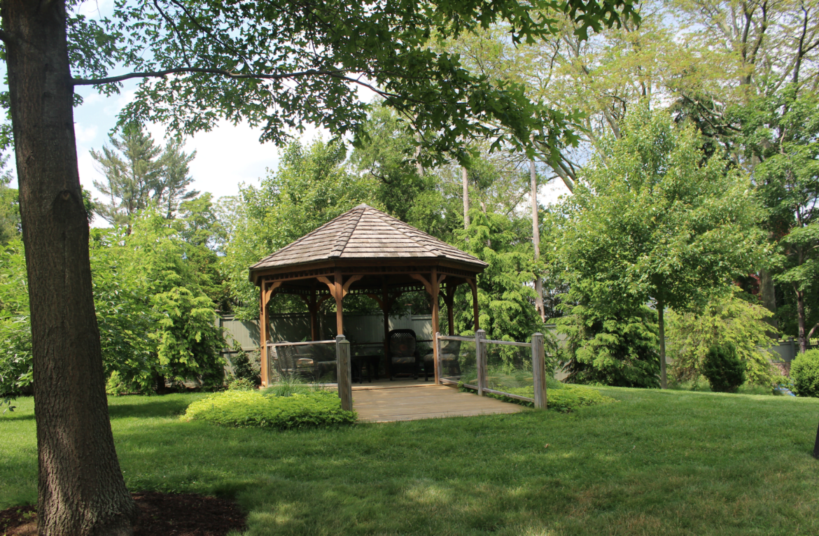 Along the meandering garden path, the Smiths erected an accessible gazebo with sweeping views. June 11, 2017 Photo: Leslie Yager