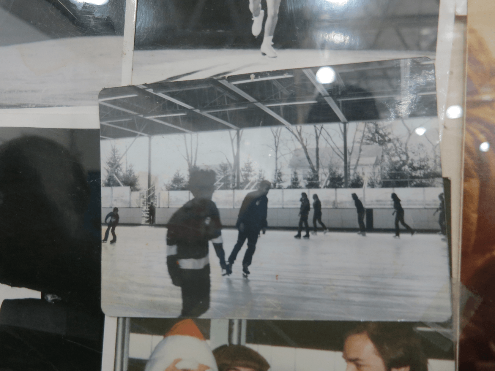 Original Hamill Rink in a black and white photo on display in the rink today. 