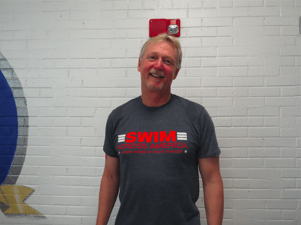Peter Carlson was the second highest donor at this year's swim, raising over $20 thousand. Photo: Devon Bedoya
