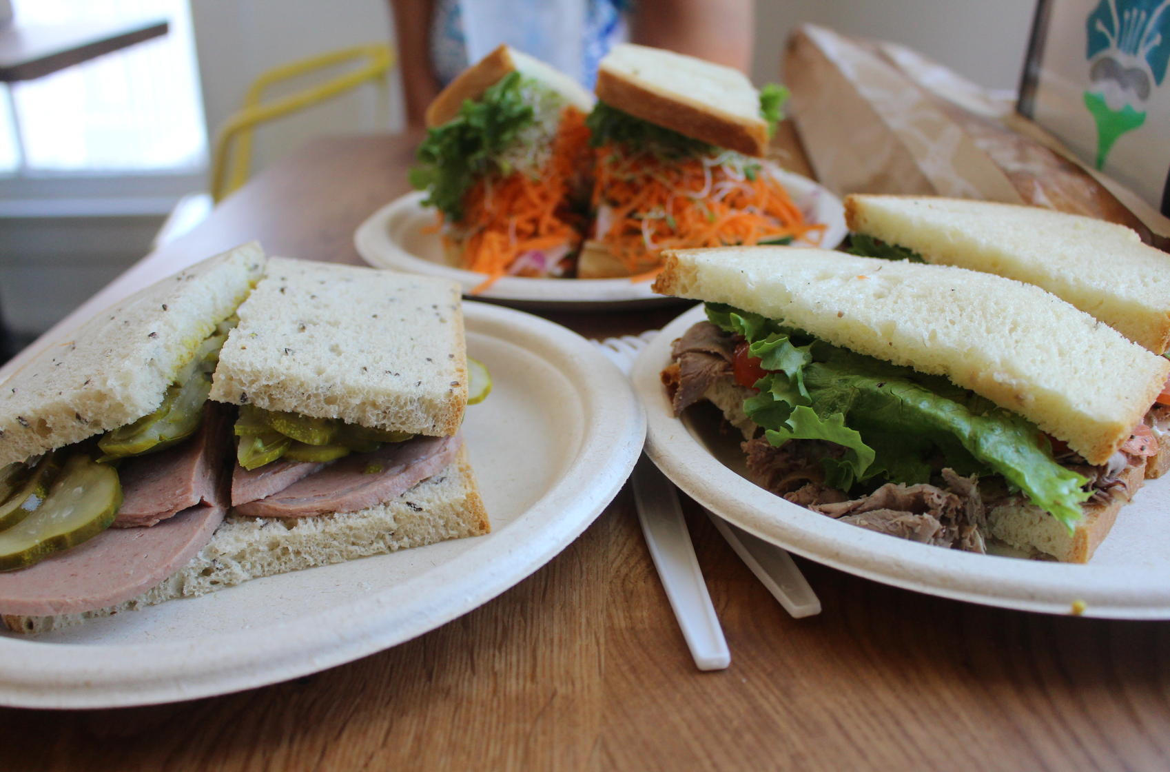 Half-sandwiches were piled high at Something Natural. 